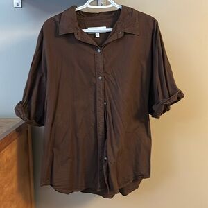 Aritzia Denim Forum Button Up- Brown